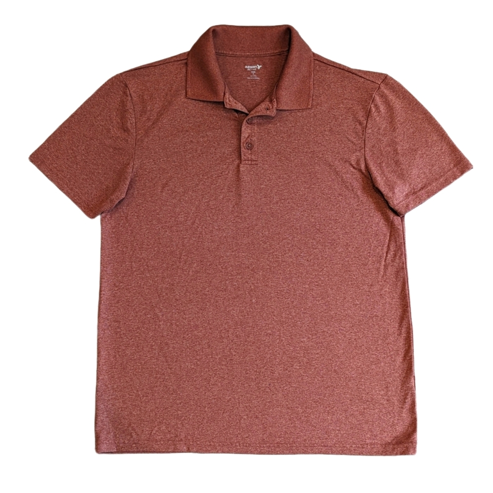 Old Navy Active Mens Core Polo Shirt Short Sleeve Burgundy Go Fresh Size S